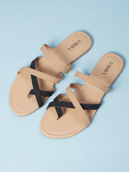 Biba - Beige Pu Ring Toe Flats