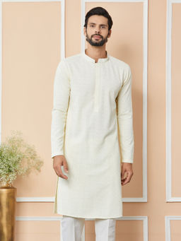 See Designs - Cream Embroidered Chikankari Rayon Kurta