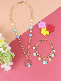 Asthetika Kids - Unicorn Star Charm Necklace & Bracelet Jewellery Set