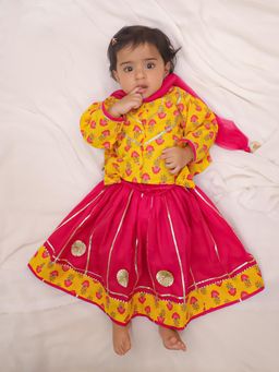 KID1 - Princess Lehenga Choli With Dupatta - Mustard