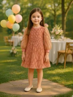 Alyaansh Couture - Embellished A Line Knee Dress For Girl