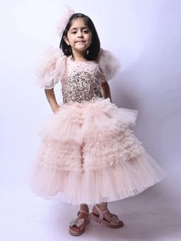 Alyaansh Couture - Rose Sleeves Ruffle Maxi Dress