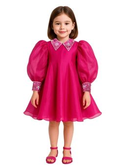 Alyaansh Couture - Pink Organza Knee Dress