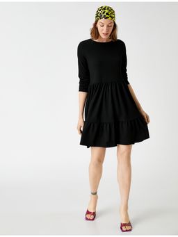 Koton - Black Solid Casual Dresses Mini