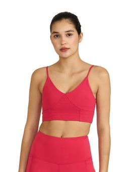 Hunnit - Pink Zen Cross Back Lightly Padded with Removable Cups Sports Bra