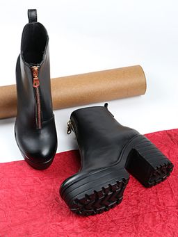Shoetopia - Women Solid Black Boots