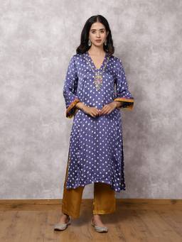 Spring Soul - Grey Bandhani Hand Embroidered Suit Set