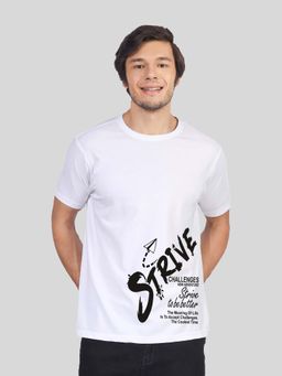 Greylongg - White Comfortable Men's Round Neck T-Shirt