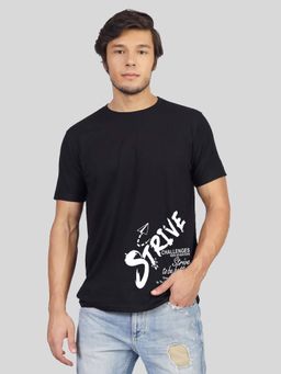 Greylongg - Black Comfortable Men's Round Neck T-Shirt