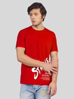 Greylongg - Red Comfortable Men's Round Neck T-Shirt