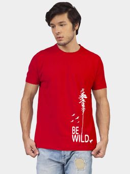 Greylongg - Red Comfortable Men's Round Neck T-Shirt