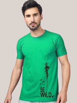 Greylongg - Green Comfortable Men's Round Neck T-Shirt