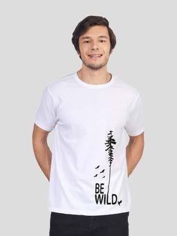 Greylongg - White Comfortable Men's Round Neck T-Shirt