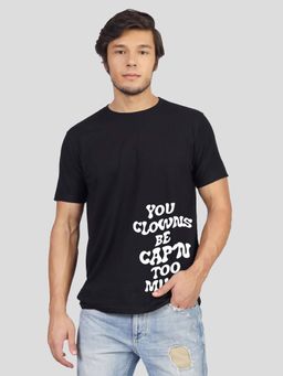 Greylongg - Black Comfortable Men's Round Neck T-Shirt