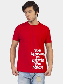Greylongg - Red Comfortable Men's Round Neck T-Shirt