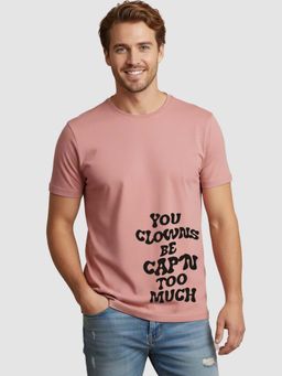 Greylongg - Pink Comfortable Men's Round Neck T-Shirt