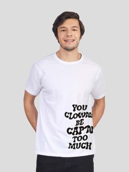 Greylongg - White Comfortable Men's Round Neck T-Shirt