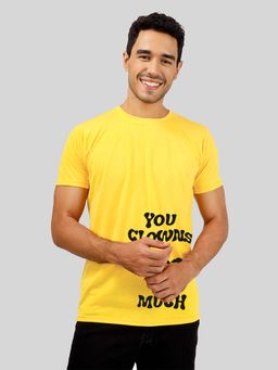 Greylongg - Yellow Comfortable Men's Round Neck T-Shirt