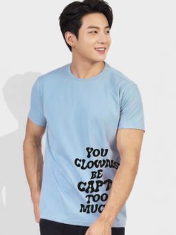 Greylongg - Blue Comfortable Men's Round Neck T-Shirt