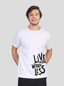 Greylongg - White Comfortable Men's Round Neck T-Shirt