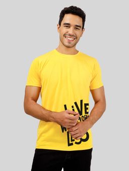 Greylongg - Yellow Comfortable Men's Round Neck T-Shirt