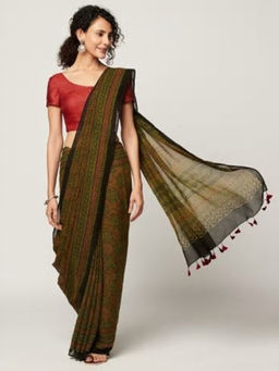 Fabindia - Cotton Silk Kota Ajrakh Print Sari