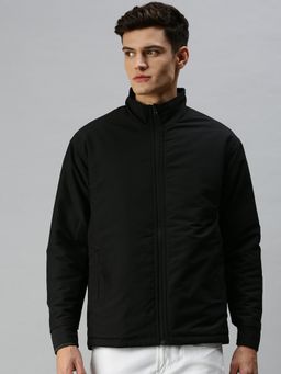 SHOWOFFFF - Men Casual Solid Reversible Black Jacket