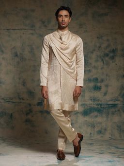 Jatin Malik - Buttercream Long Kurta with Trouser