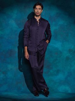 Jatin Malik - Purple Potli Button Shirt with Trouser