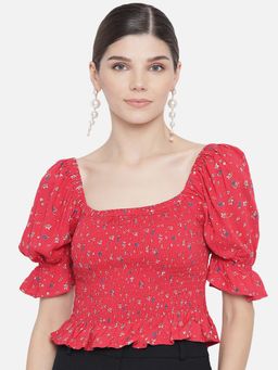 Trend Arrest - Red Printed Smoking Top