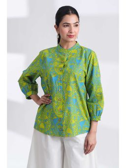 JAIPURRANG - Tiger Digital Print Crop Shirt