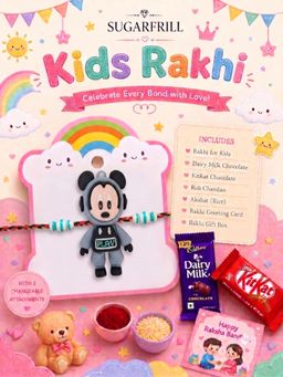SUGARFRILL - Kids Cartoon Character Style Rakhi with Soft Braided Thread
