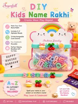 SUGARFRILL - Kids DIY Beads Bracelet Making Kit with Alphabet Beads and Charms