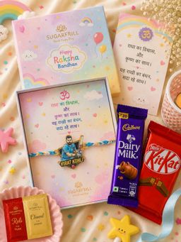 SUGARFRILL - Virat Kohli Theme Rakhi with Braided Thread