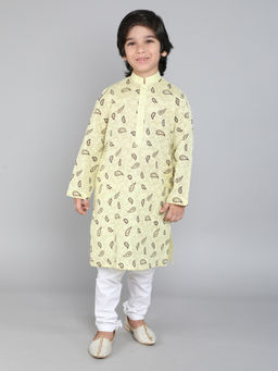 Little Clothings - Boys Paisley Print Kurta with Churidar