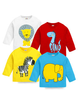 Kuchipoo - Boys Multi-Color Half Sleeves Cotton T-Shirts (Pack of 4)