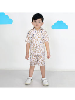 BAD BOYS - Boys White Typography Shirt with Shorts