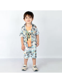 BAD BOYS - Boys Multi-Color Printed Layered Shirt with T-Shirt & Shorts (Set of 3)