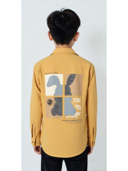 CAVIO - Boys Yellow Cotton Regular Fit Full Sleeves Casual Shirt