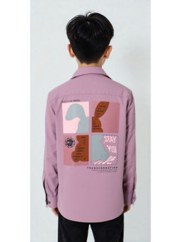CAVIO - Boys Mauve Cotton Regular Fit Full Sleeves Casual Shirt