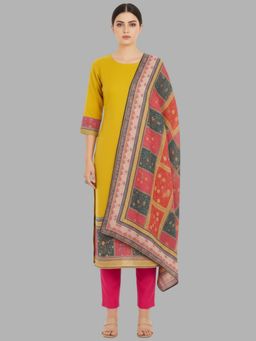 Tansi - Mustard Kurta with Pant and Dupatta