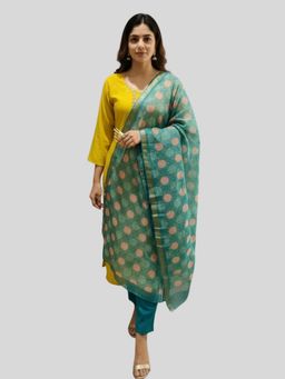 Tansi - Yellow Kurta with Pant and Dupatta
