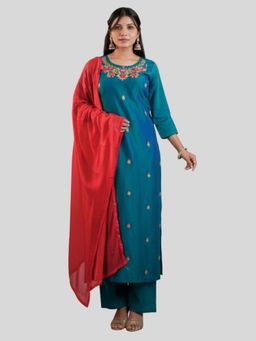 Tansi - Rama Kurta with Pant and Dupatta