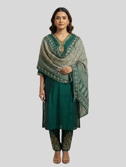 Tansi - Bottle Green Kurta with Pant and Dupatta