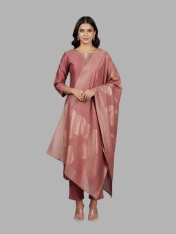 Tansi - Dusky Pink Kurta with Pant and Dupatta