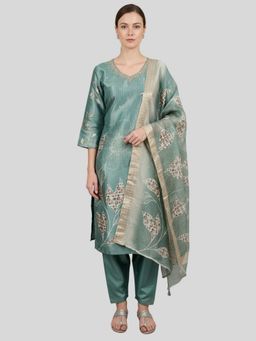 Tansi - Pista Green Kurta with Pant and Dupatta