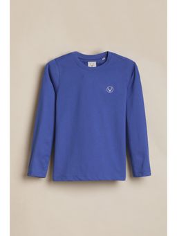 Allen Solly - Boys Blue Solid Crew Neck T-Shirt