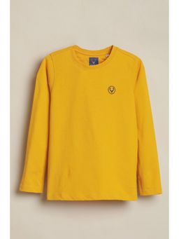 Allen Solly - Boys Yellow Solid Crew Neck T-Shirt