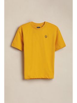 Allen Solly - Boys Yellow Solid Crew Neck T-Shirt