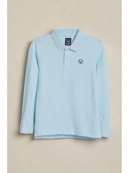 Allen Solly - Boys Light Blue Solid Polo T-Shirt